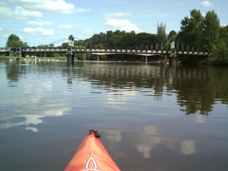 Kayak on a River — Blue