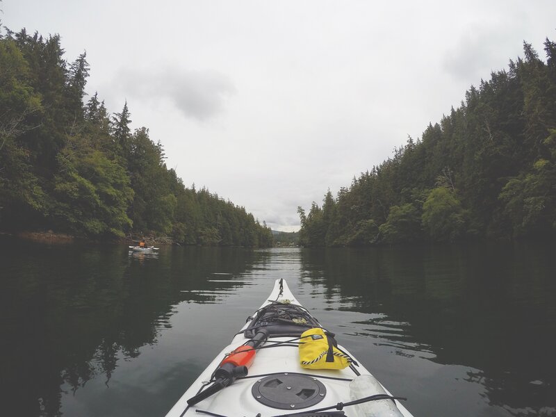 Kayak on a River — Green
