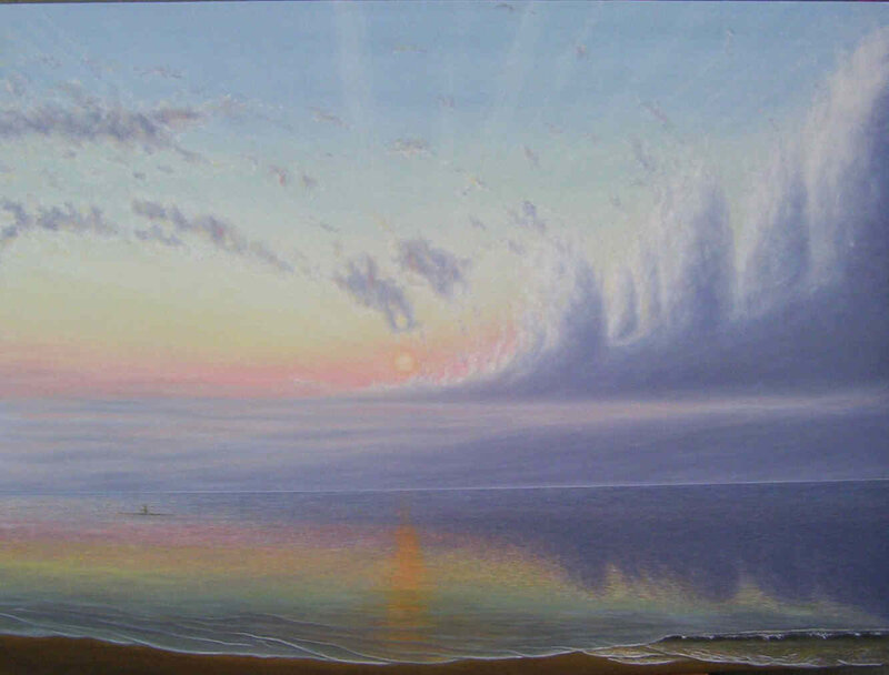 Kayak on Ocean at Sunset