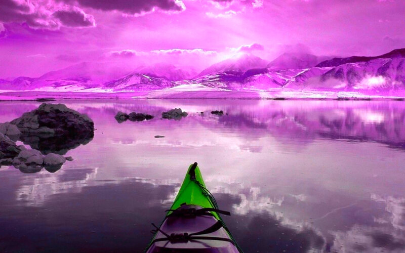 Kayak on Purple Lake