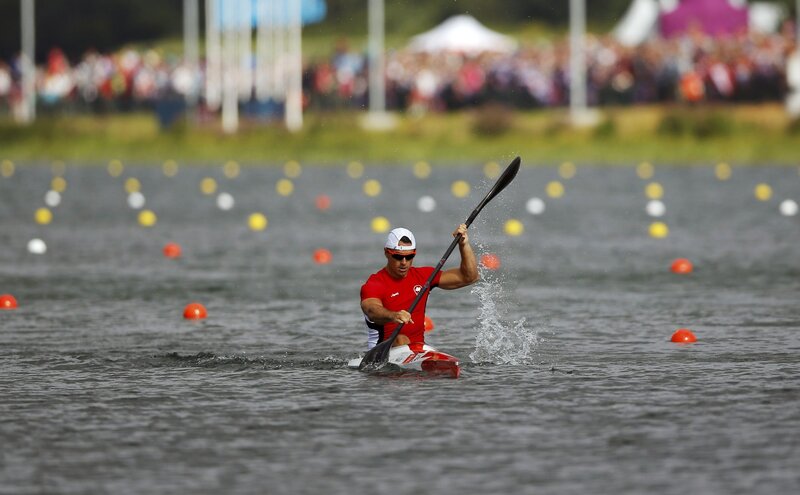 Kayaker in action on water