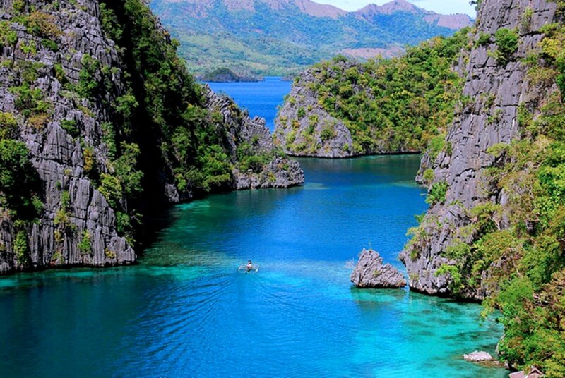 Kayaker in Blue Lagoon
