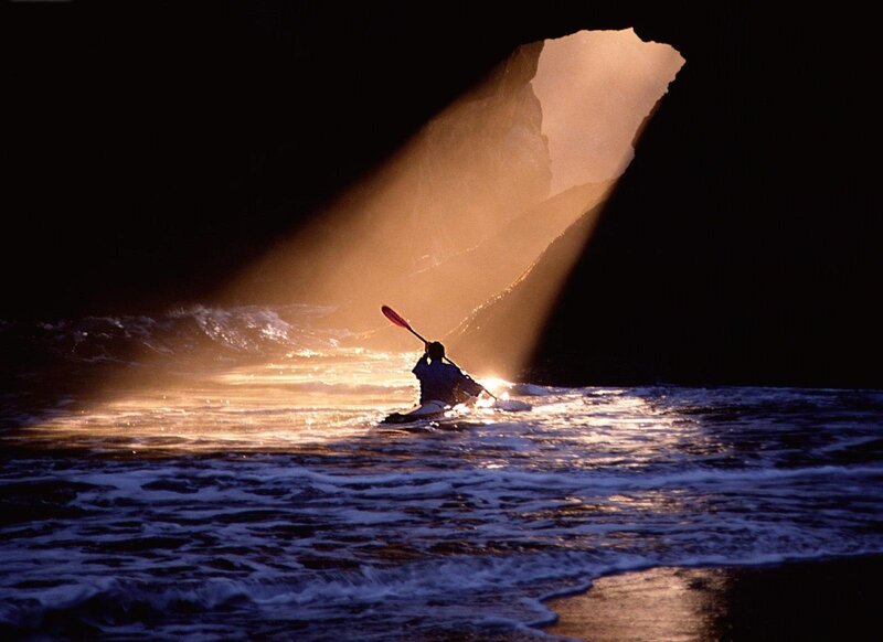 Kayaker in Cave