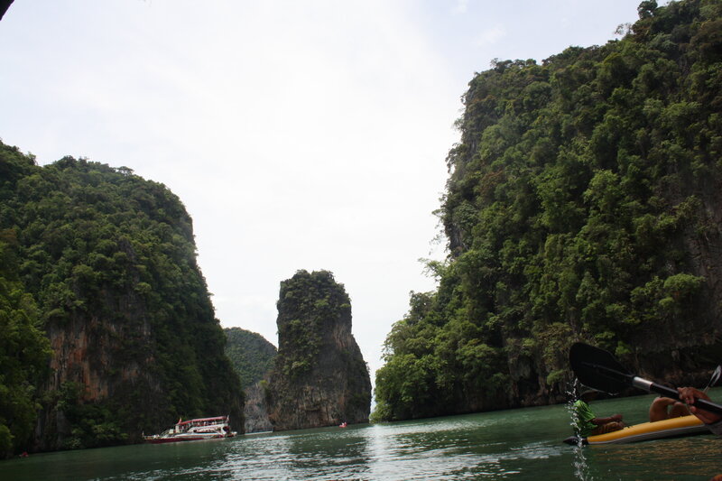 Kayaker in Tropical Bay