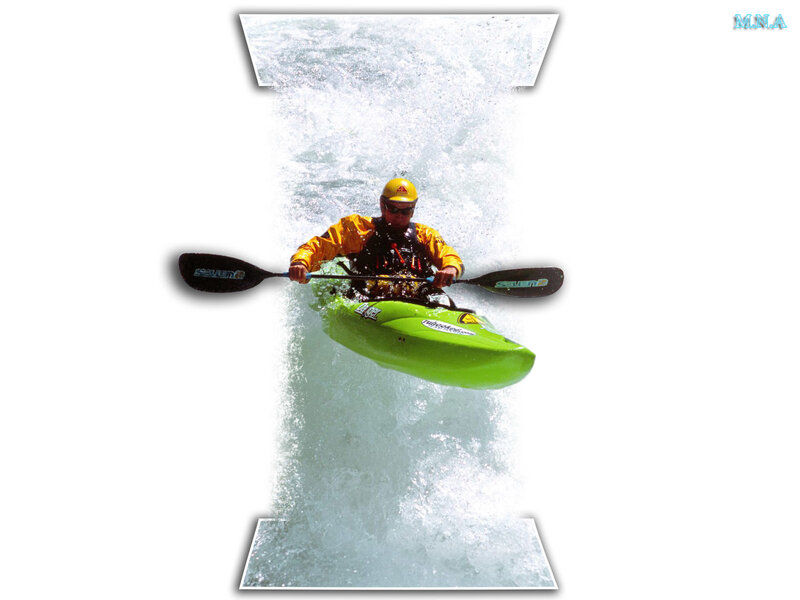 kayaker in whitewater rapids