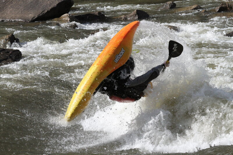 Kayaker in Whitewater — Yellow