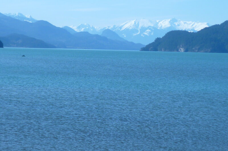 Kayaker on a Lake — Blue