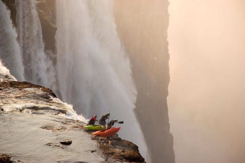 Kayakers at Waterfall Edge