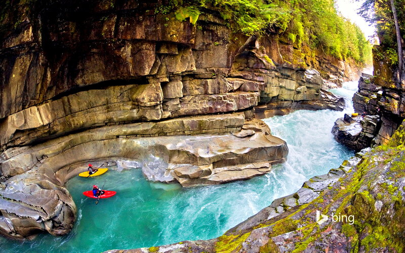 Kayakers in River Canyon