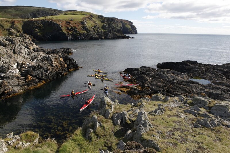 Kayakers in Rocky Cove