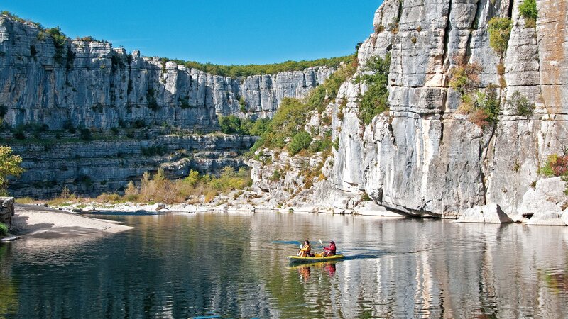 Kayaking in a canyon