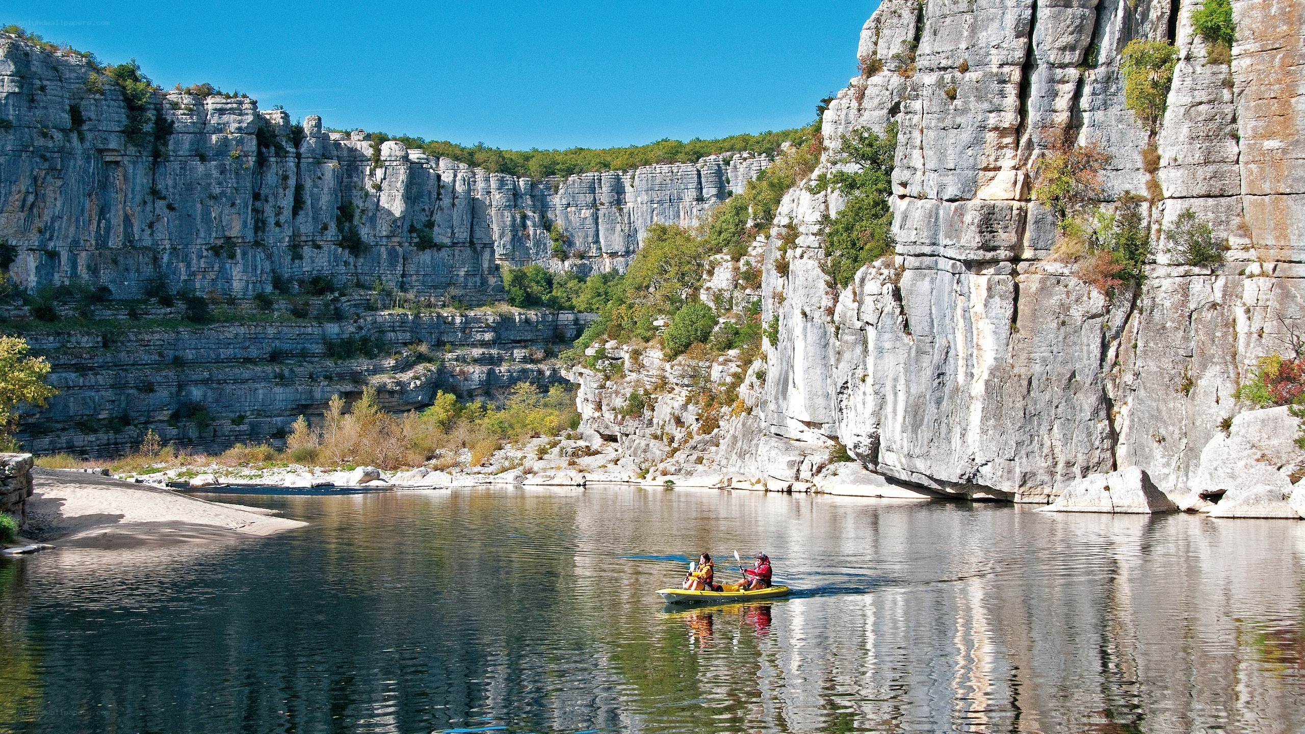 Kayaking in a canyon