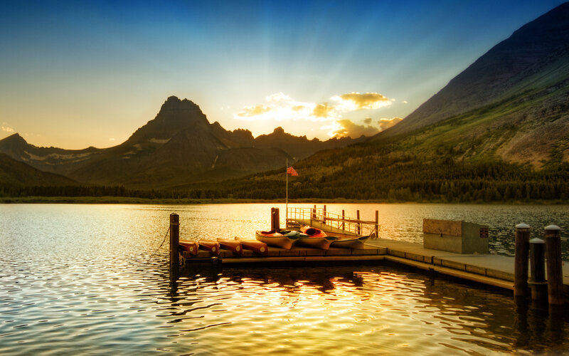 Kayaks on a Dock