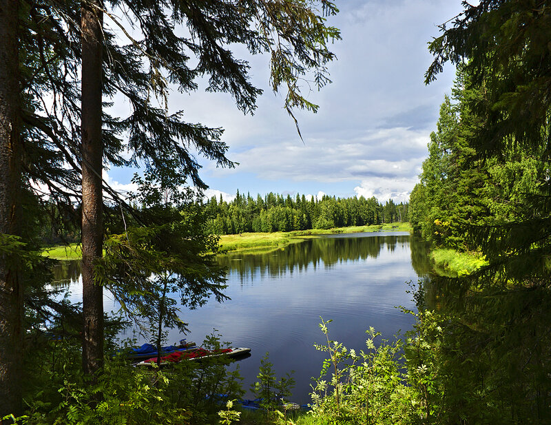 Kayaks on a River