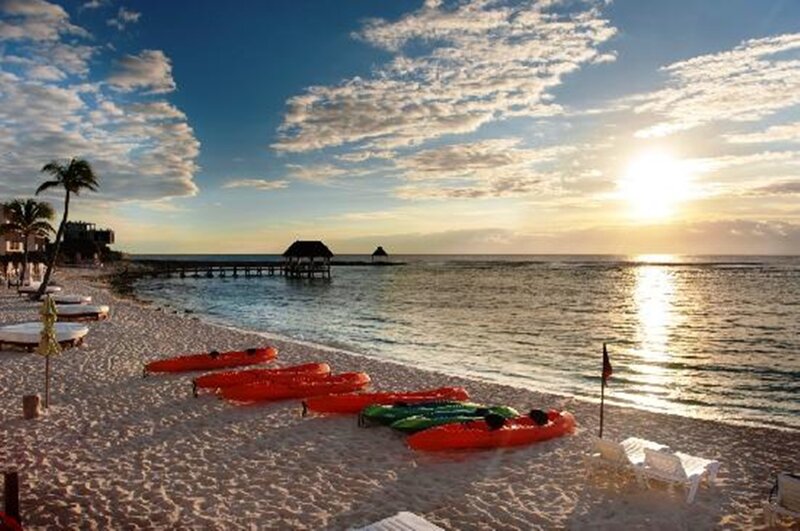 Kayaks on Beach — Orange, Serene