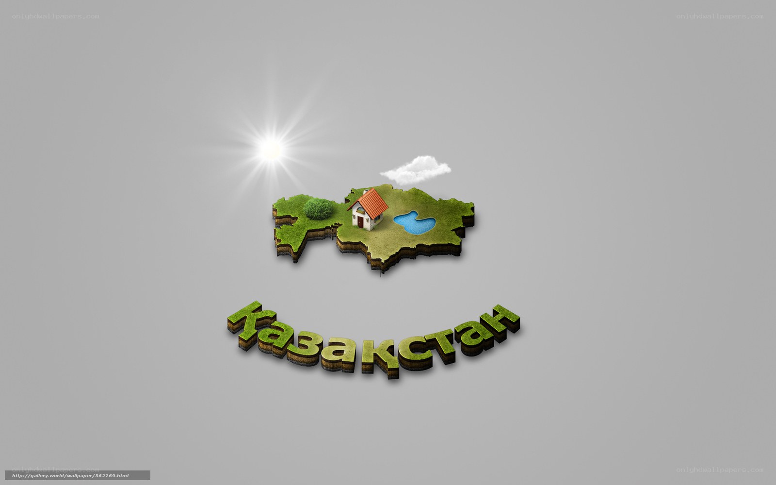 Kazakhstan 3D map illustration