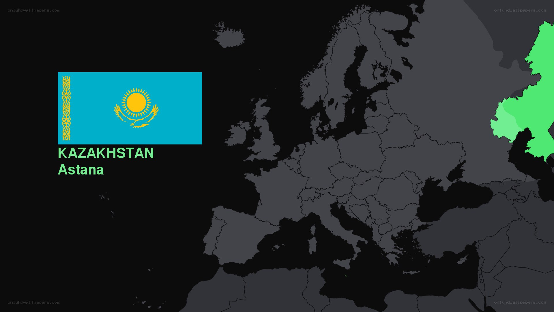 Kazakhstan on world map