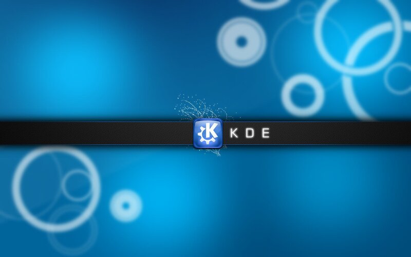 KDE desktop logo on blue background