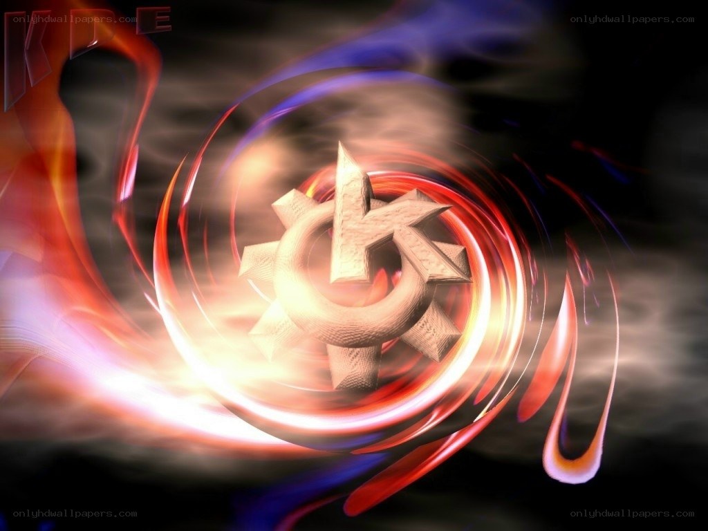 KDE logo with energy swirl