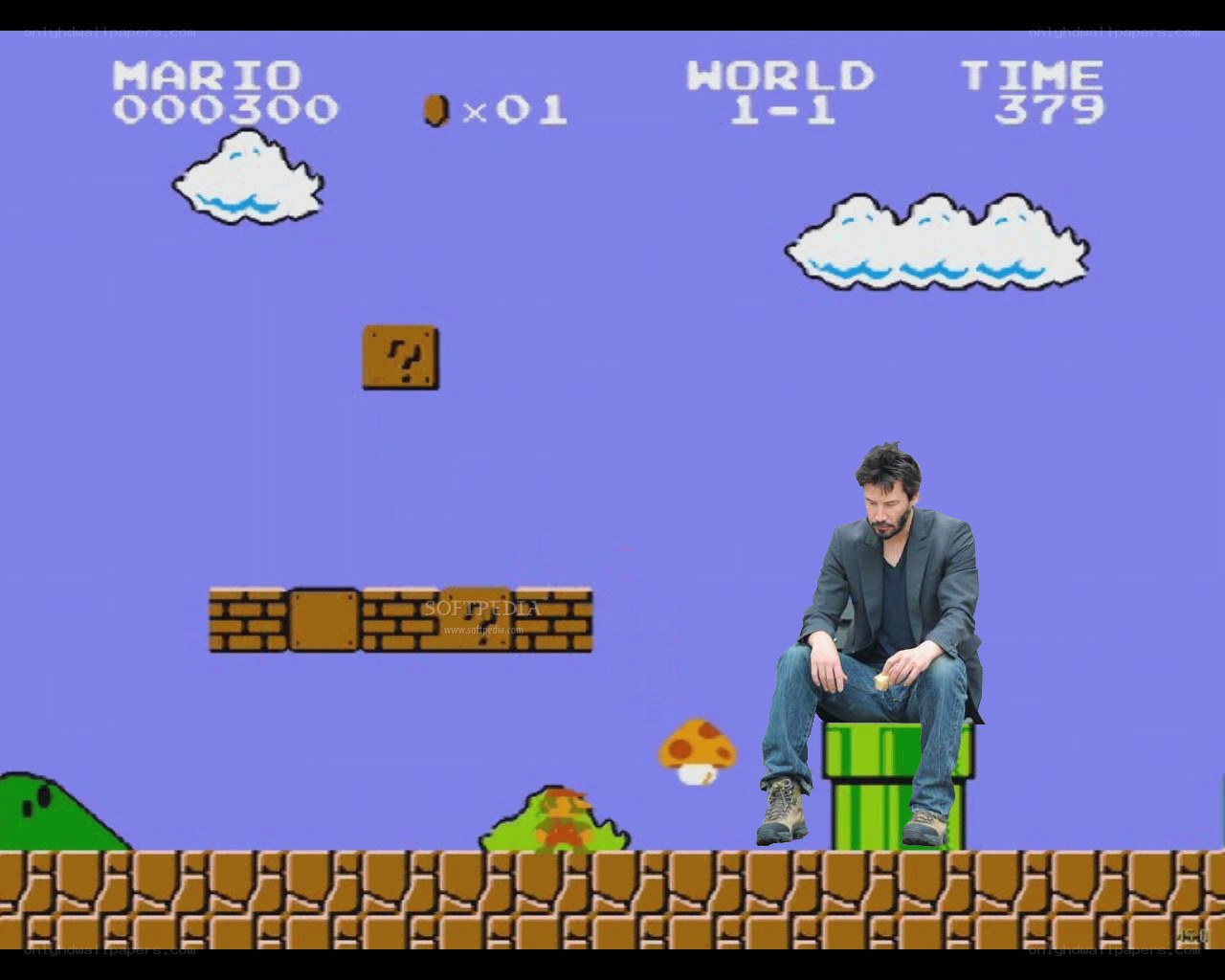 Keanu Reeves in Mario game
