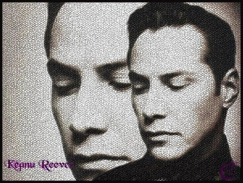 Keanu Reeves mosaic portrait