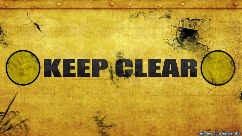 Keep Clear Sign — Yellow