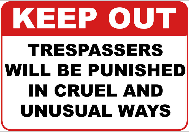 Keep Out Sign with Warning