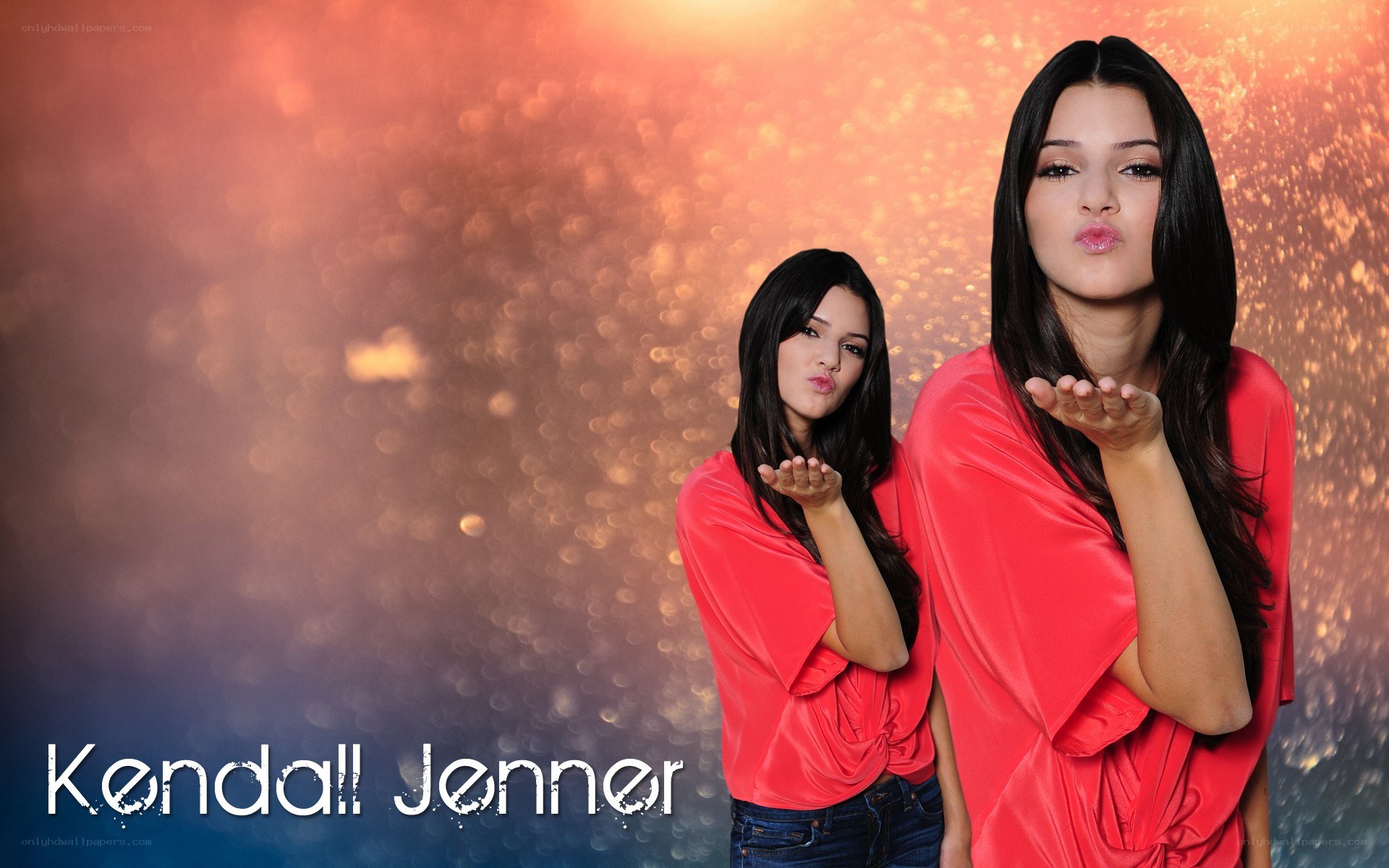 Kendall Jenner blowing a kiss