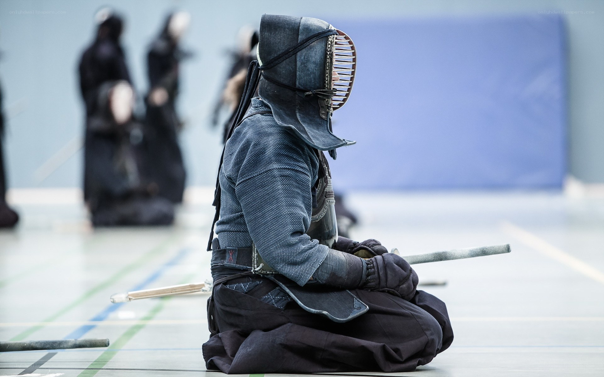 Kendo practitioner in seiza