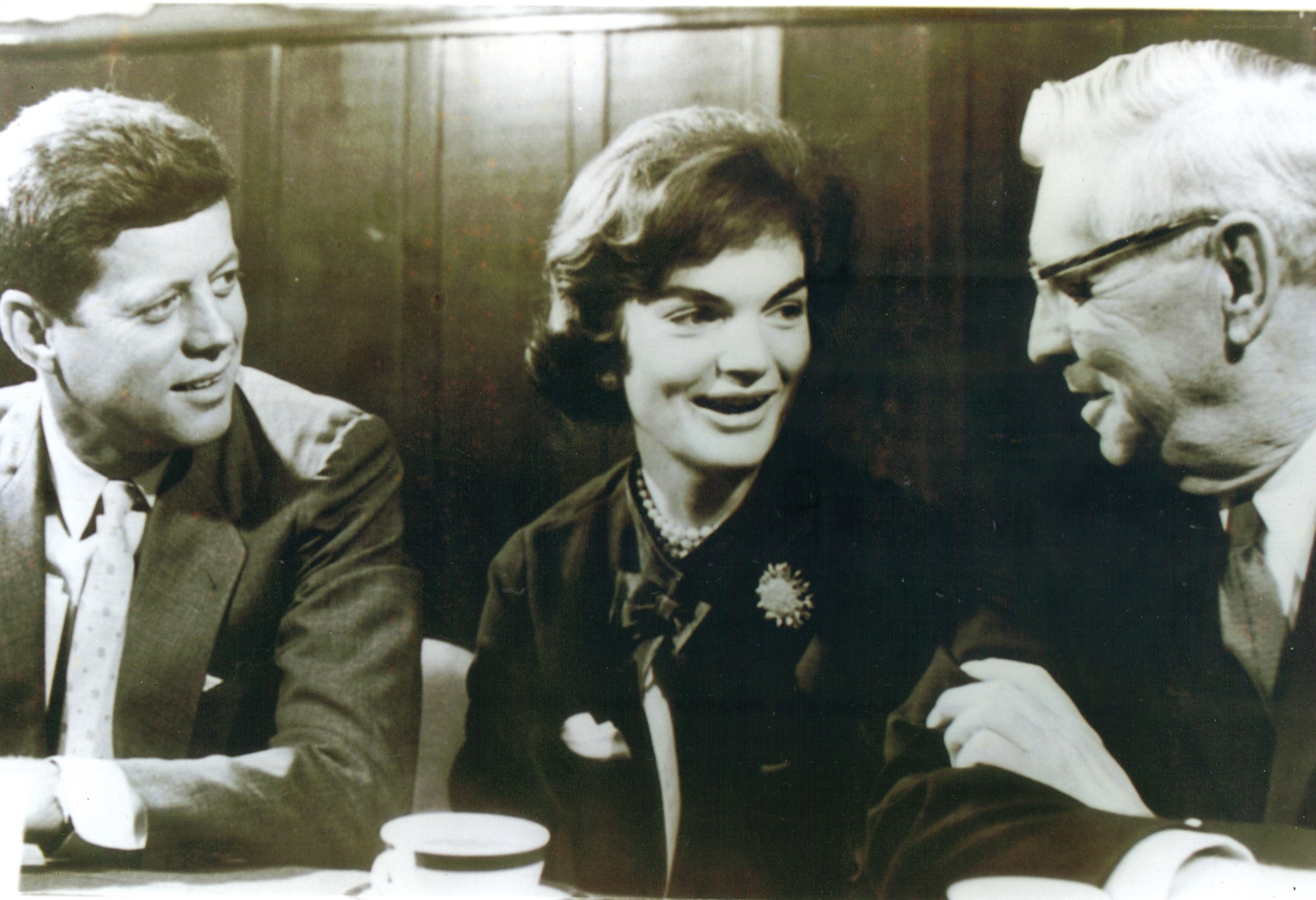 Kennedy and Johnson with guest