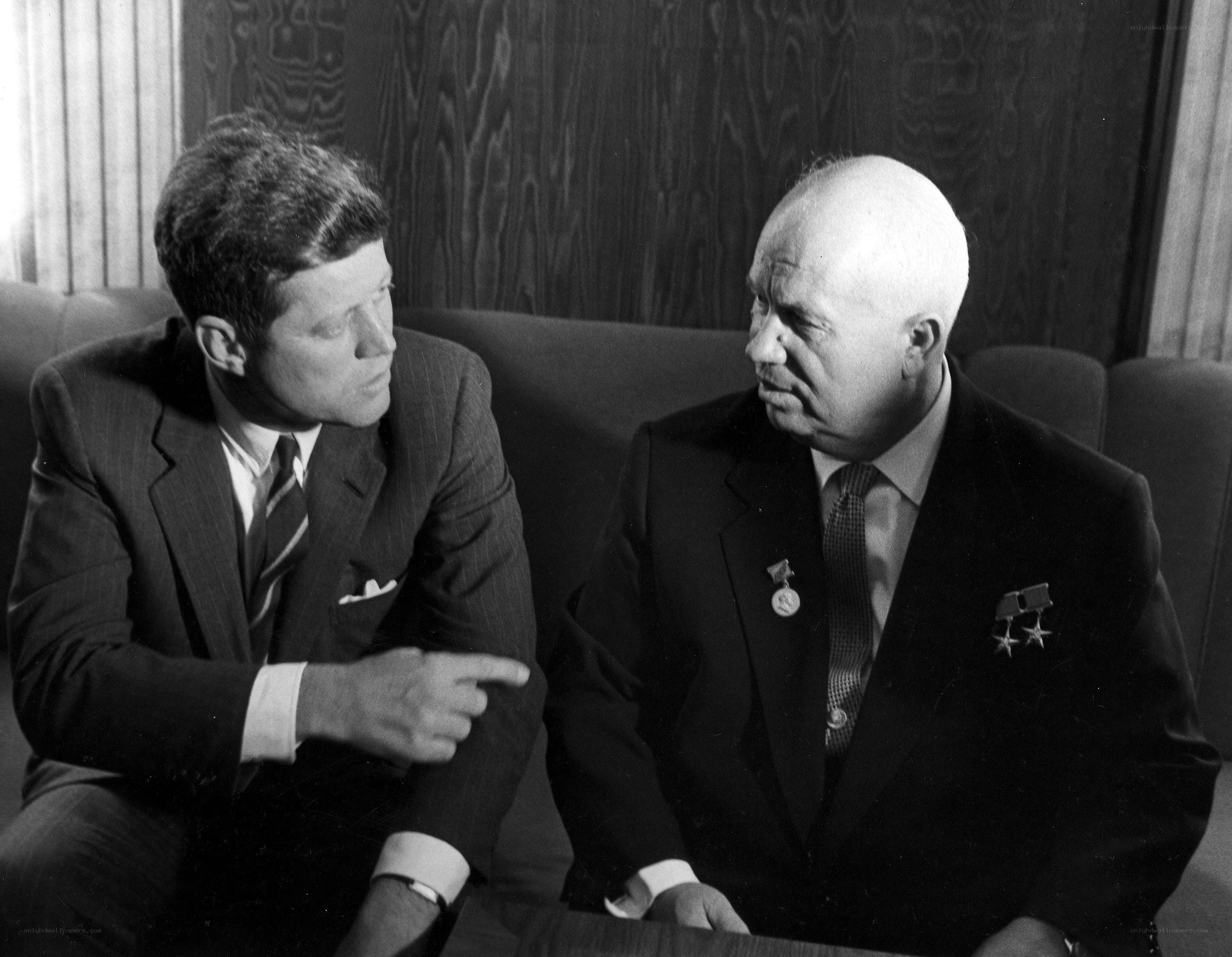 Kennedy and Khrushchev in discussion