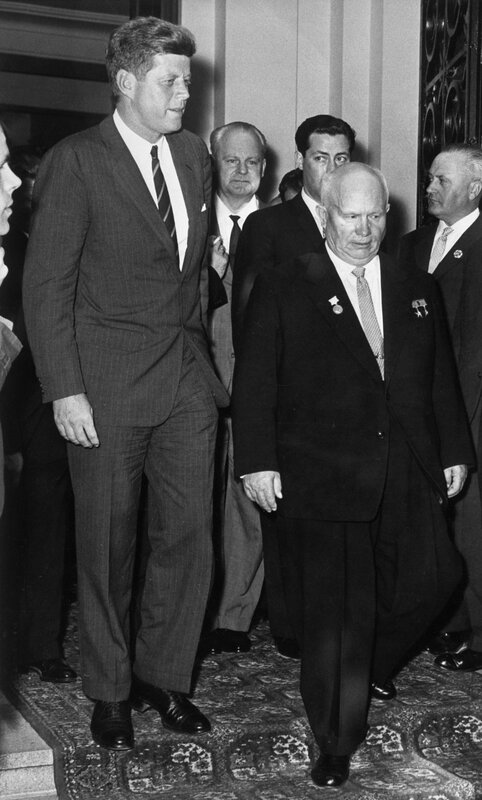 Kennedy and Khrushchev walking