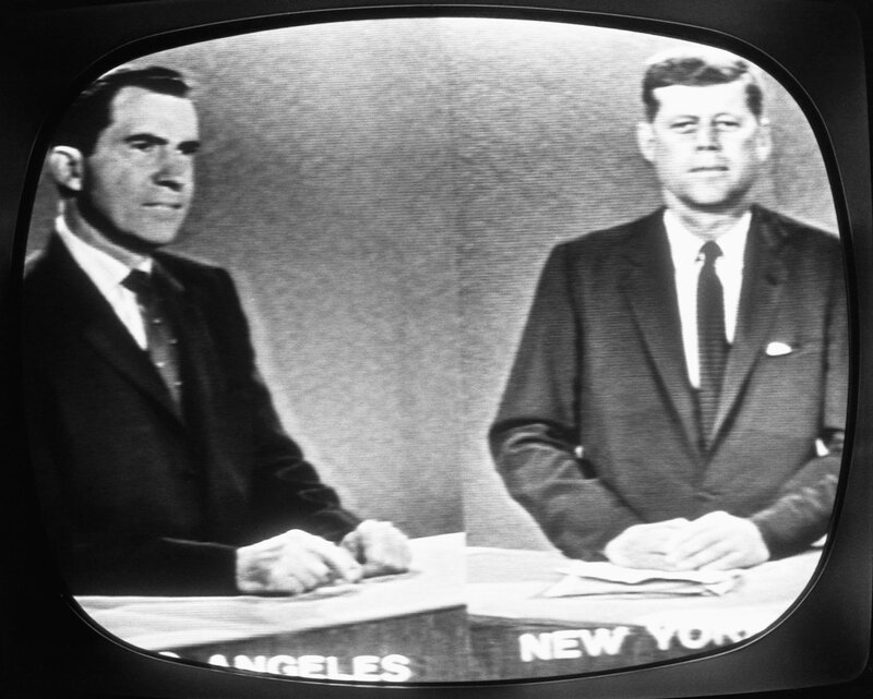 Kennedy and Nixon debate on TV