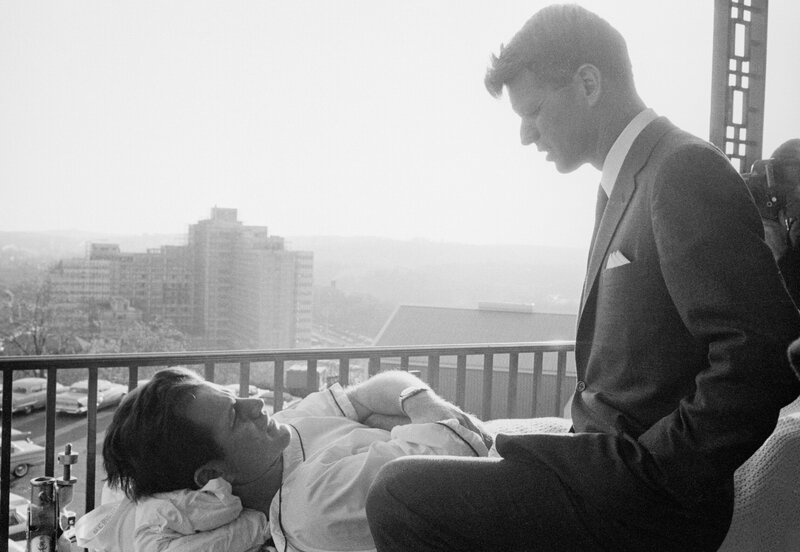 Kennedy on balcony with patient