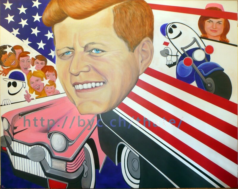 Kennedy portrait with Americana