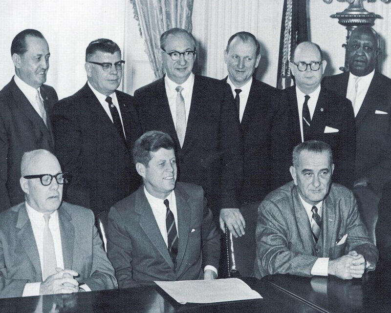 Kennedy with cabinet members