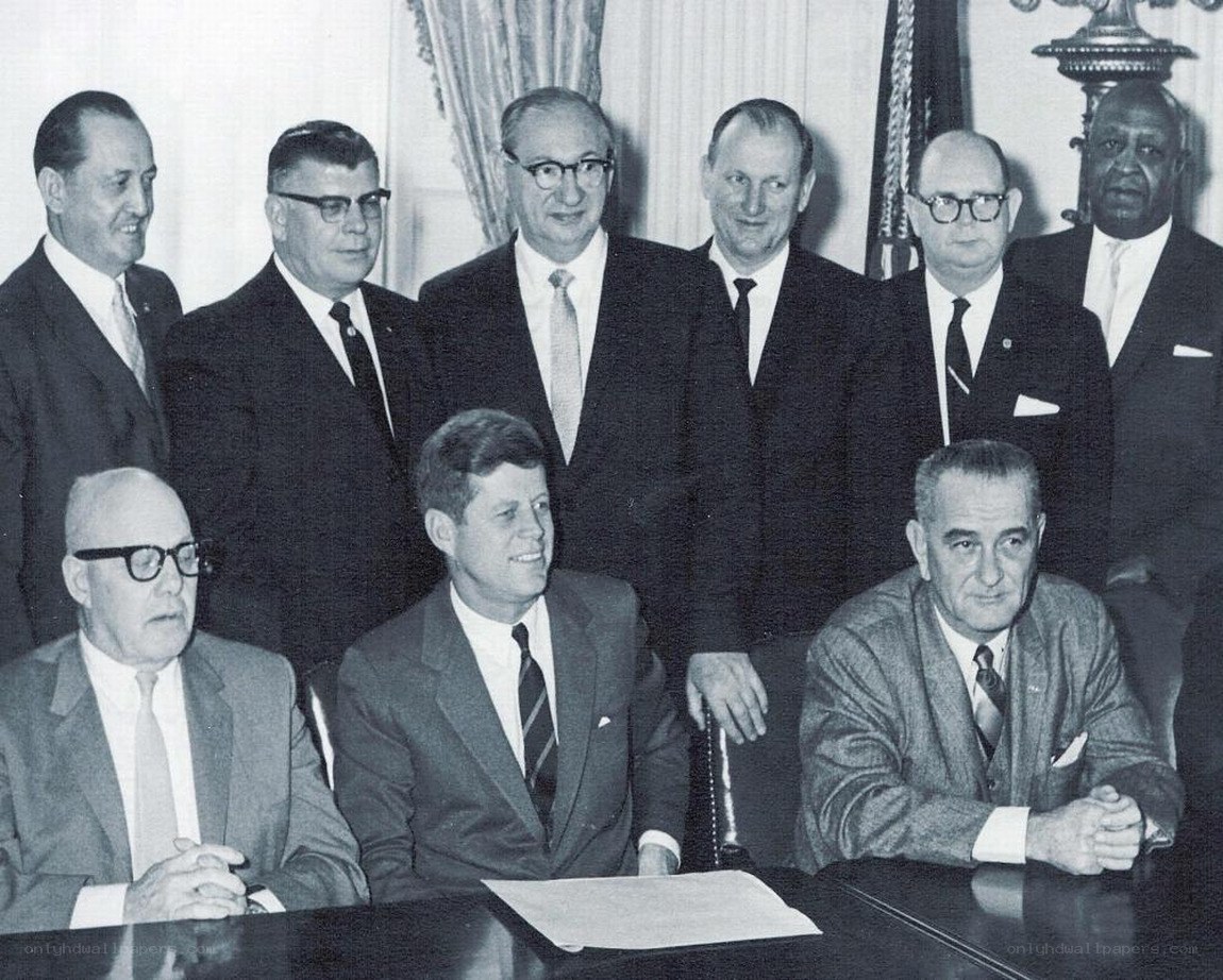 Kennedy with cabinet members