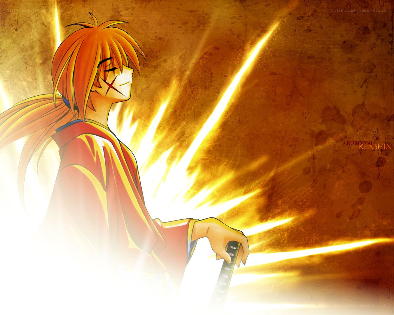 Kenshin with glowing sword