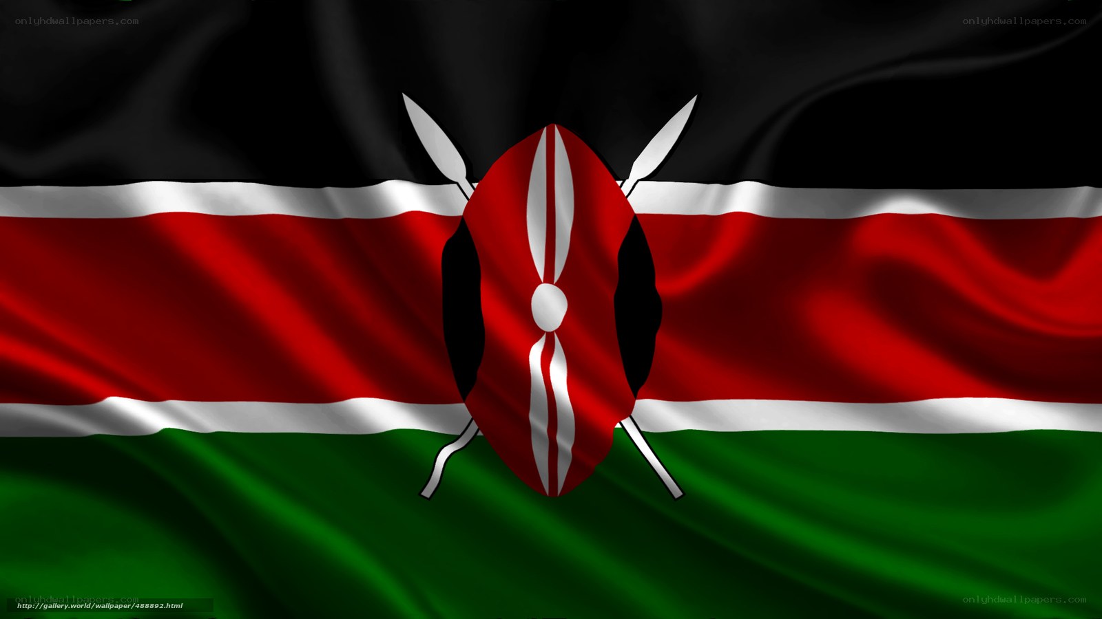 Kenyan flag waving