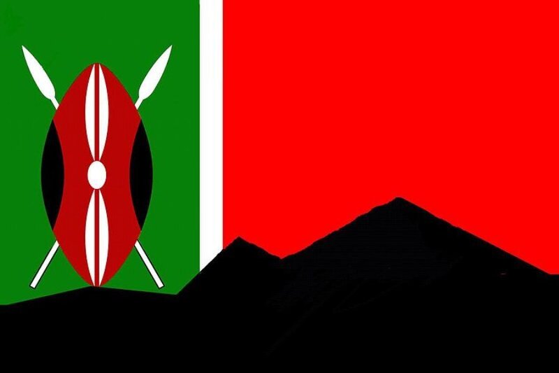 Kenyan Flag with Mountain