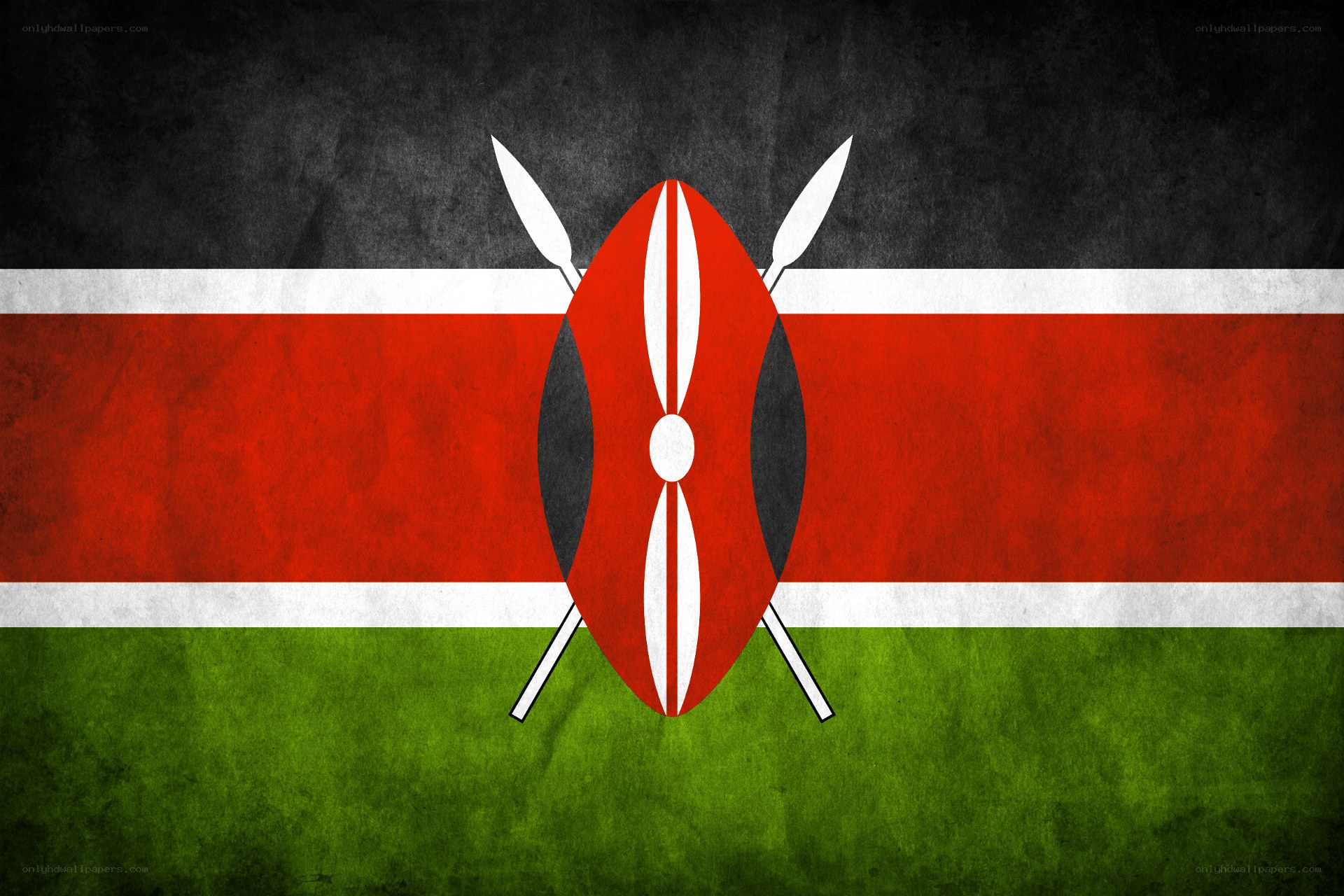 Kenyan flag with textured design