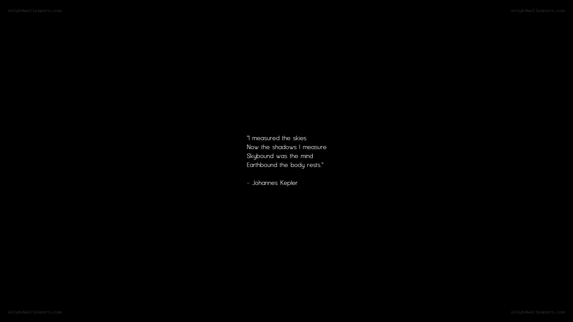 Kepler quote on black background