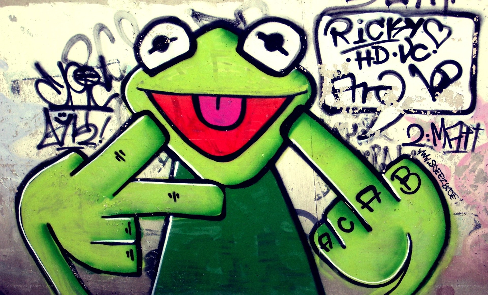 Kermit the Frog graffiti art