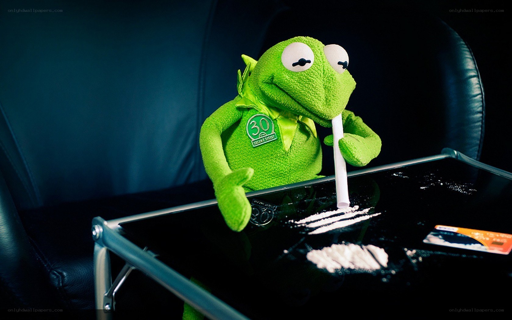 Kermit the Frog with drugs
