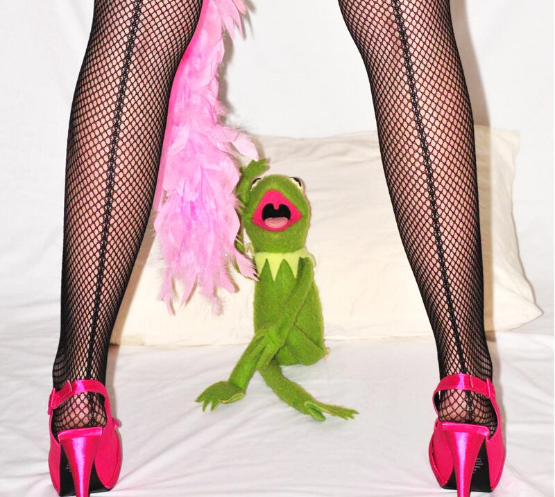 Kermit with pink heels