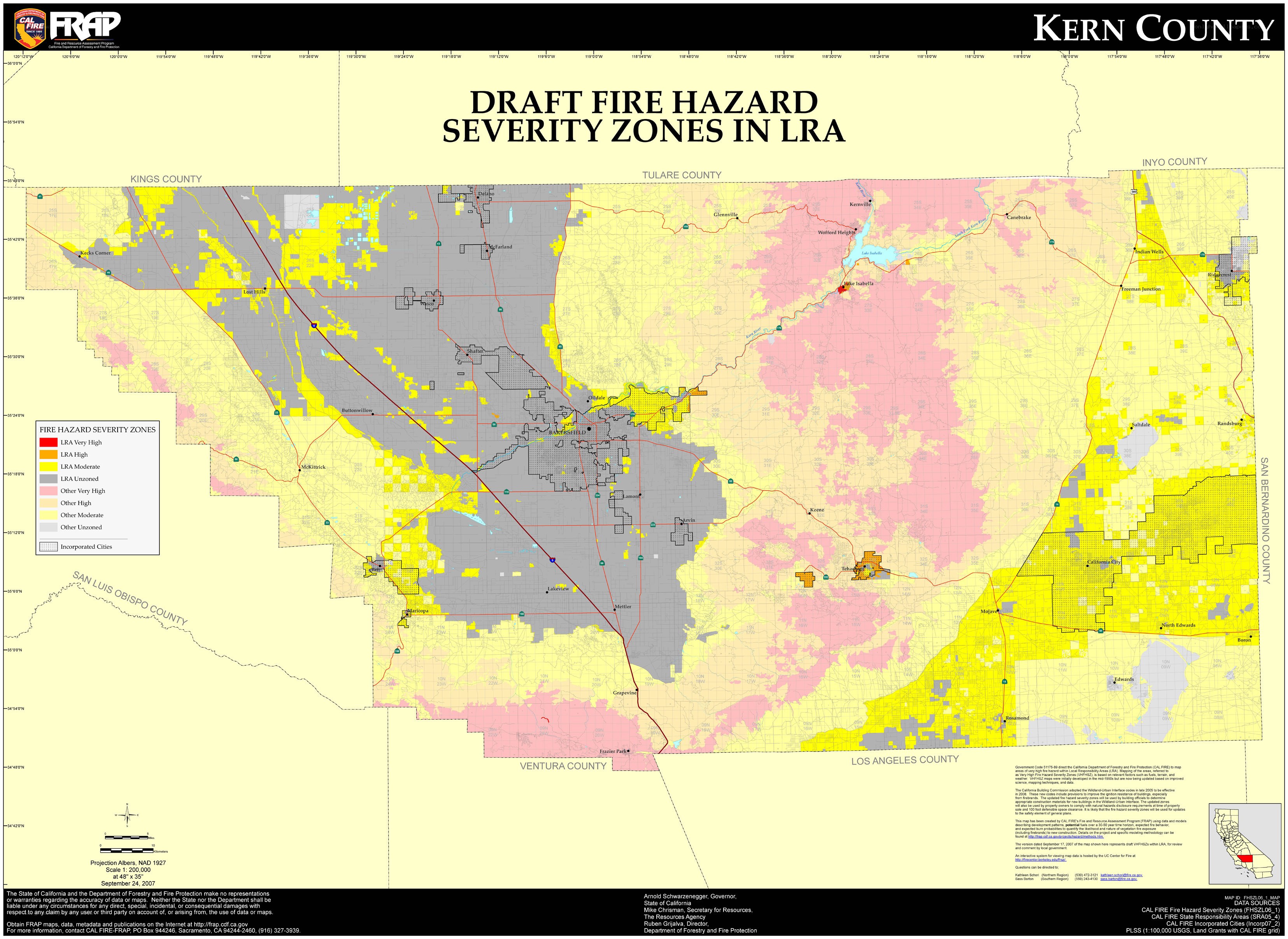 Kern County Fire Hazard Zones Map
