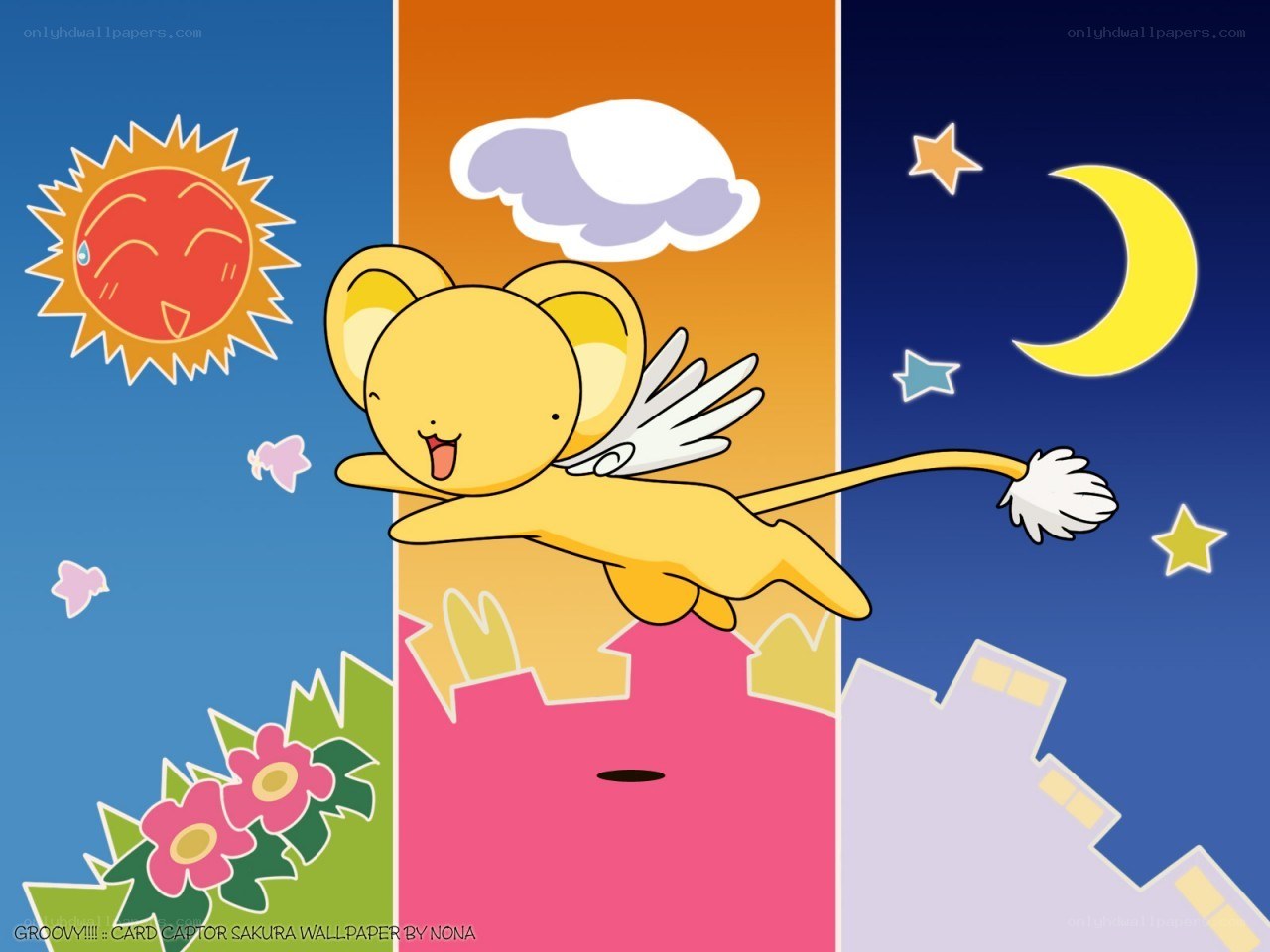 Kero flying through day and night