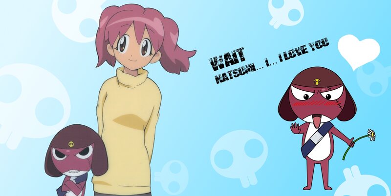 Keroro and friends in a love scene