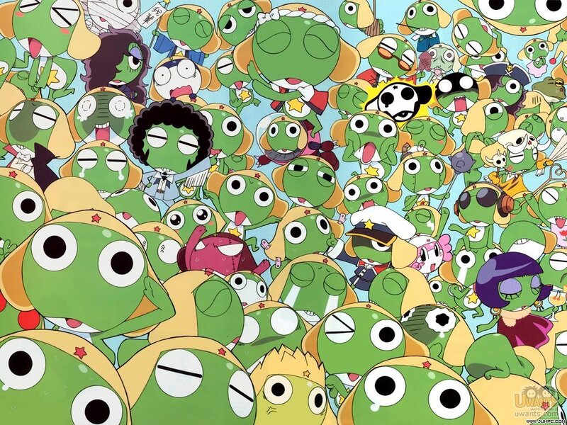 Keroro Gunso characters in crowd