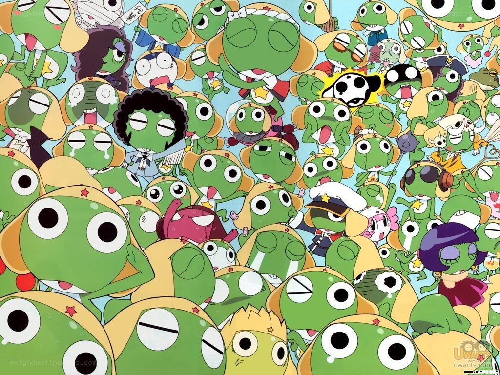 Keroro Gunso characters in crowd